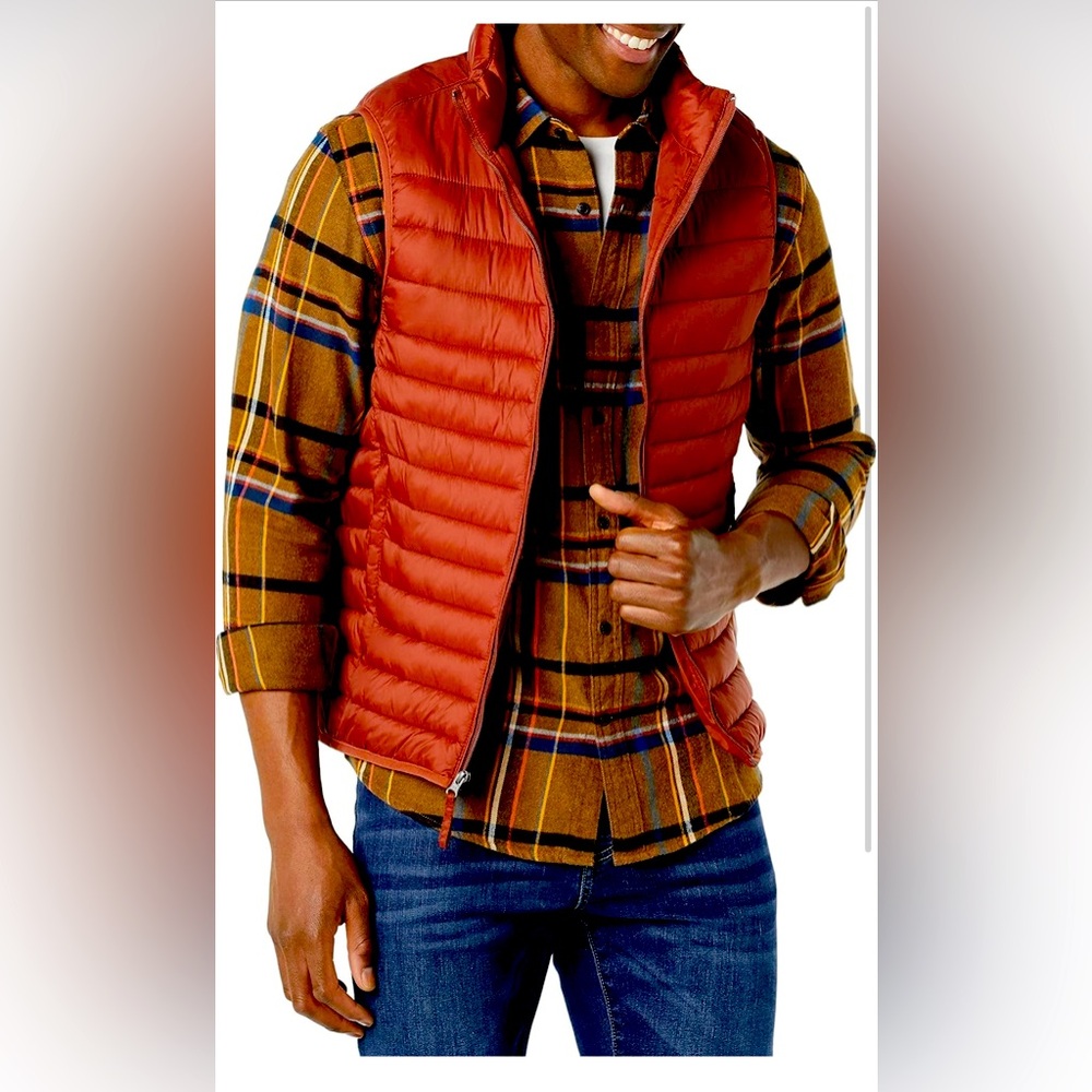 Lightweight Water-Resistant Packable Puffer Vest | XS | Red/ Burnt Orange | NWOT